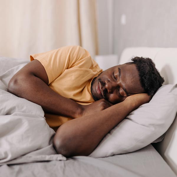man sleeping peacefully
